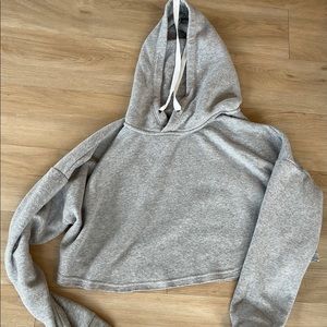 Grey Cropped Hoodie